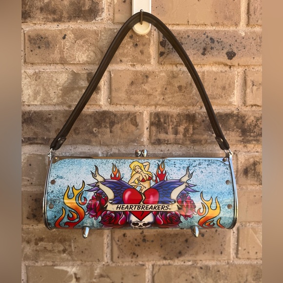 Little Earth Handbags - Little Earth Metal Fender Purse Rhinestone Heartbreakers Made in USA